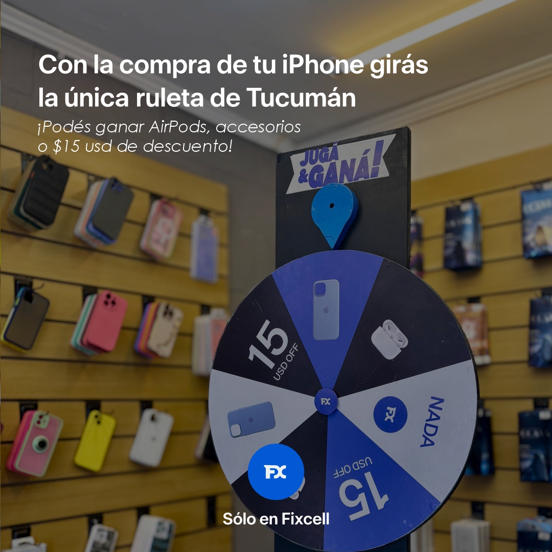 FixCell.Tuc Facebook ad: RULETA DE PREMIOS, SOLO EN FIXCELL