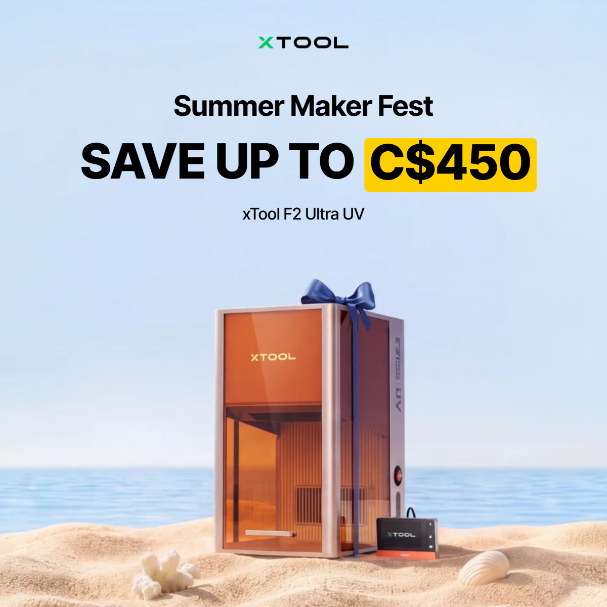 xTool Facebook ad: Save Up to C$450 on xTool F2 Ultra UV