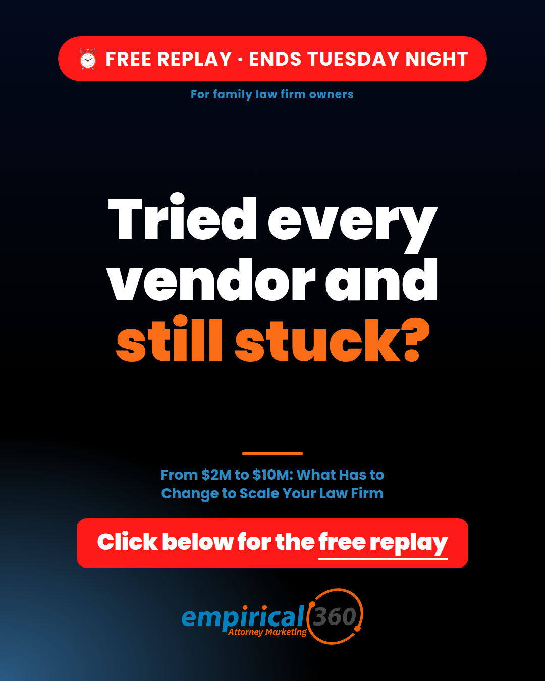 Empirical 360 Facebook ad: Replay Ends Tonight