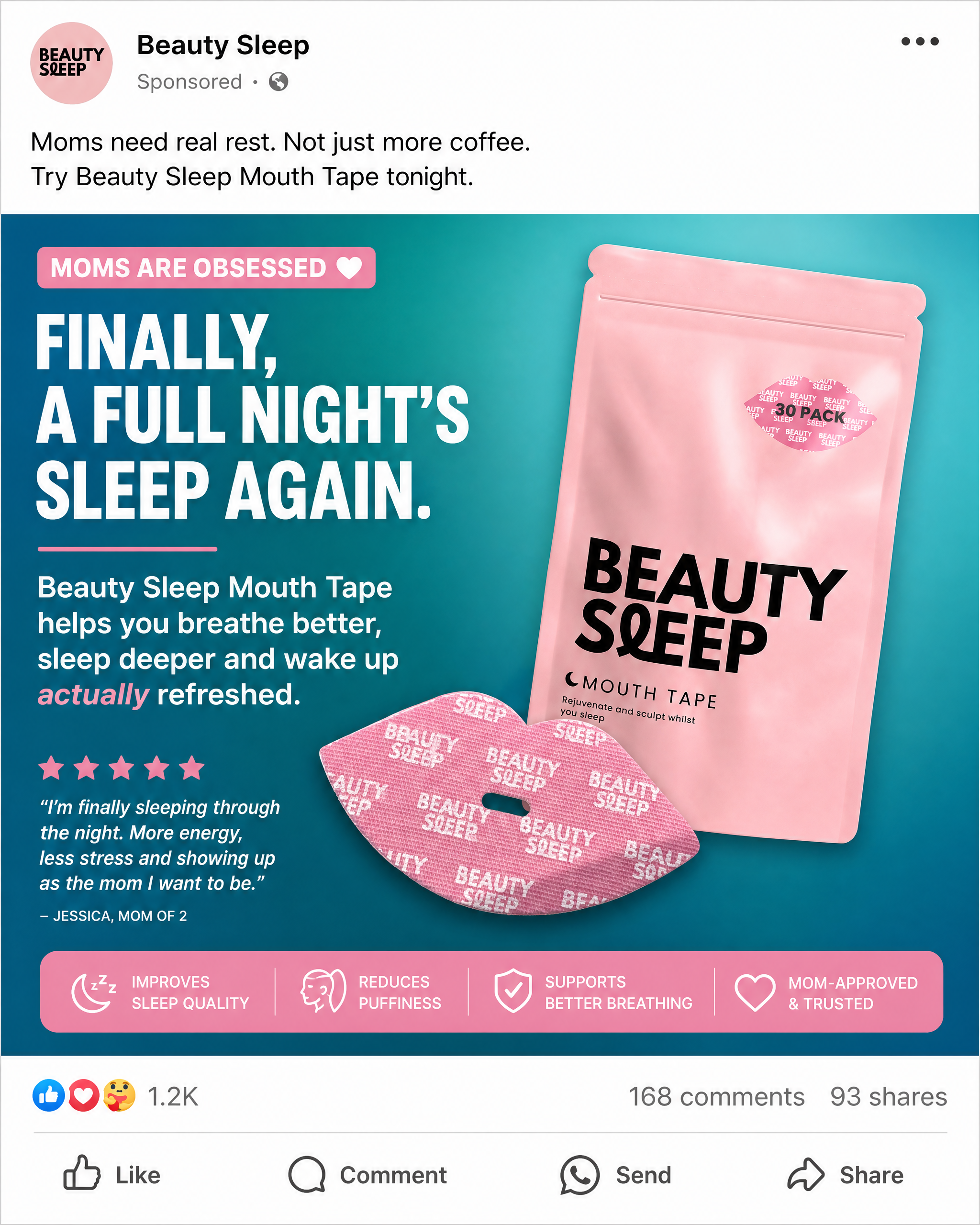 Beauty Sleep Facebook ad