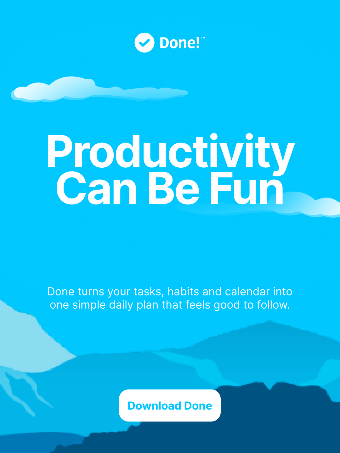 Done - Happy Productivity App Facebook ad from Jul 30, 2026