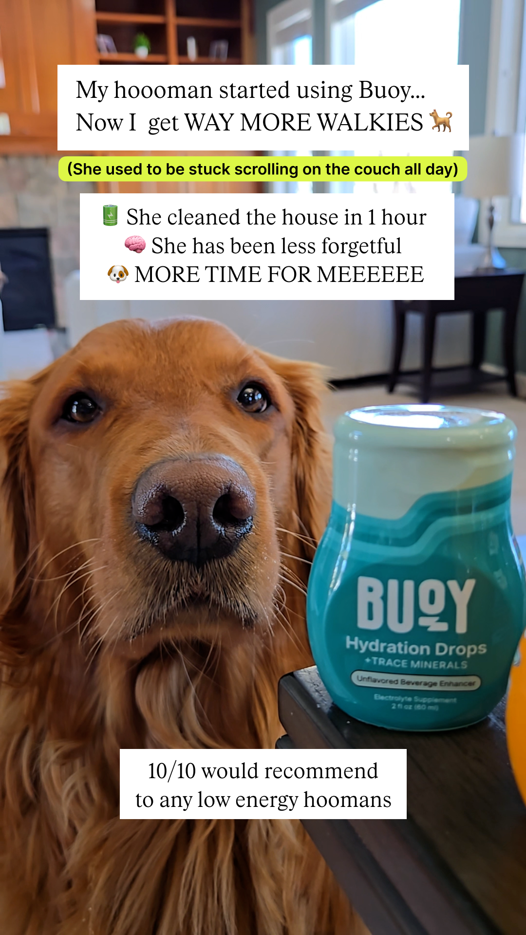 Oliver Baggins Facebook ad: Stay Hydrated With Buoy