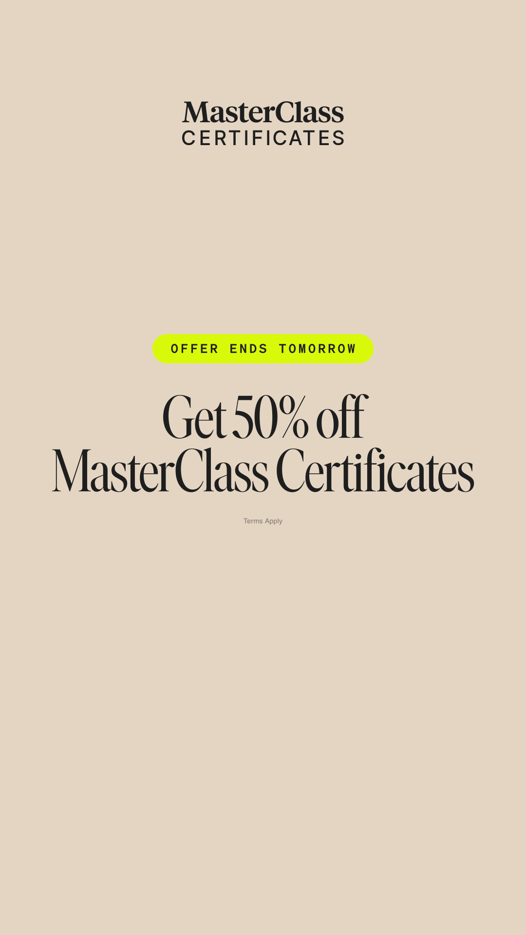MasterClass Facebook ad