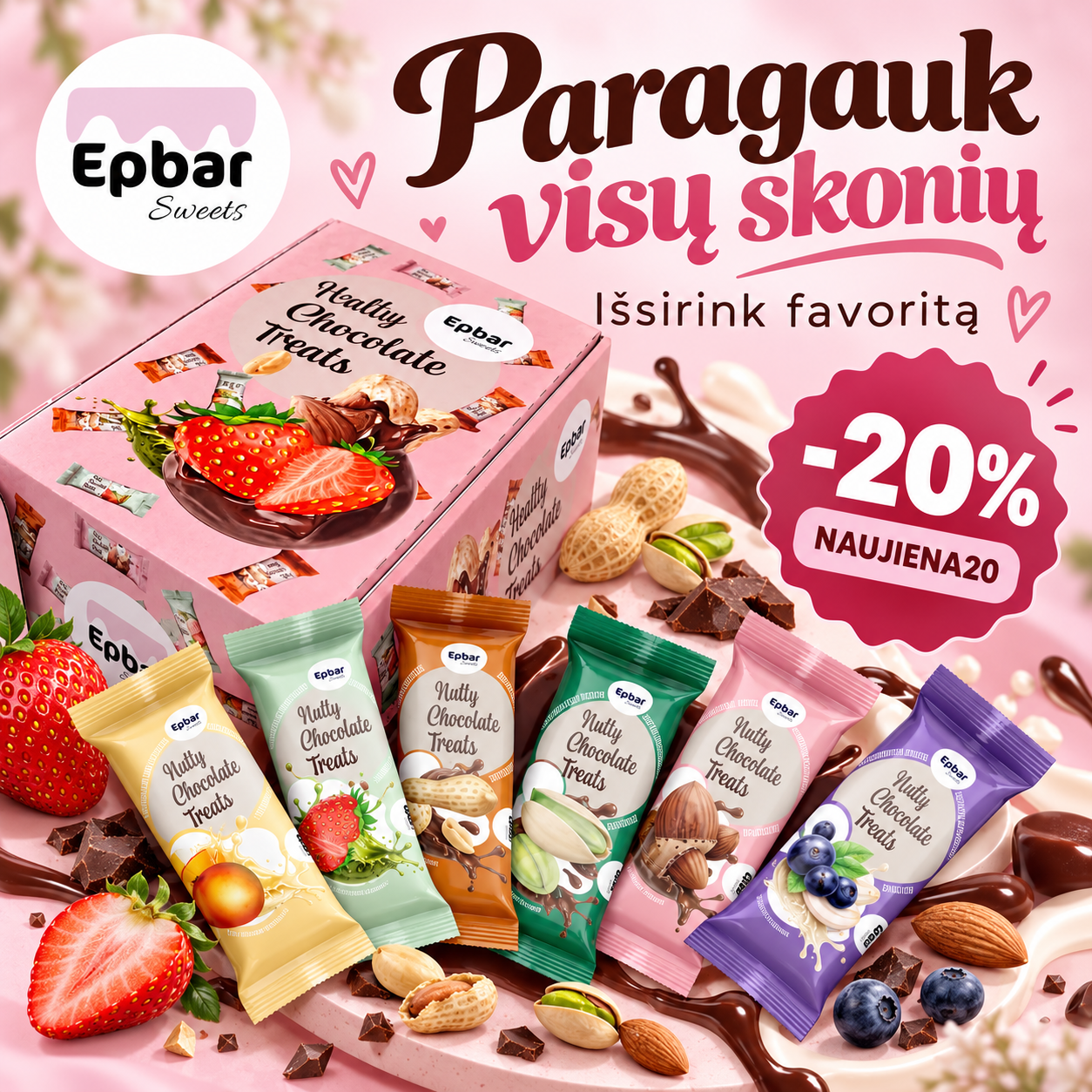 EPBAR Facebook ad: Degustacinei dėžutei -20 %.