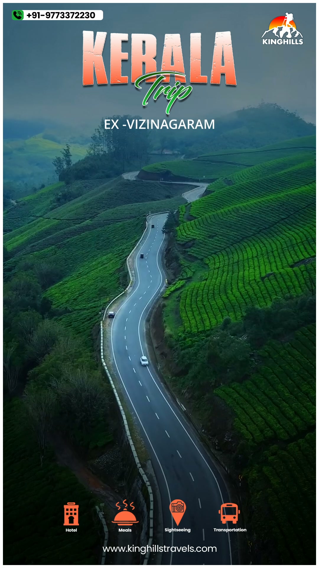 Kinghills Travels Facebook ad: విజయనగరం నుంచి Kerala Trip | కేవలం ₹13,599/- నుంచే