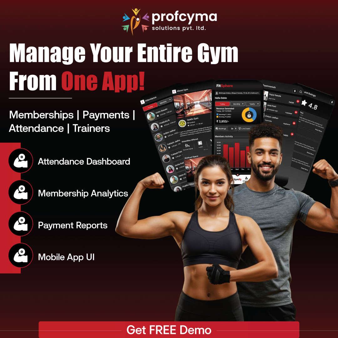 Profcyma Global Facebook ad: One App for Complete Gym Management