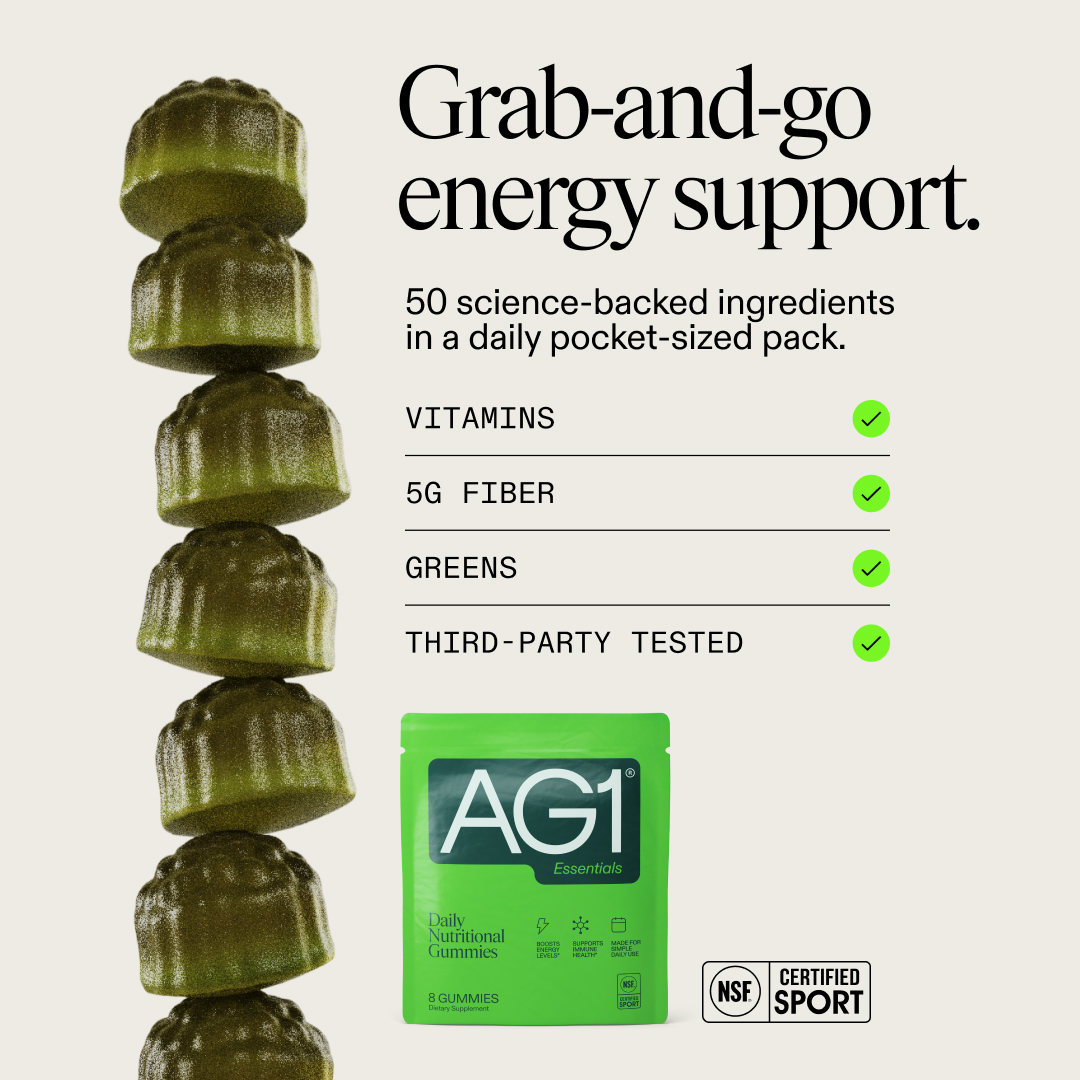 AG1 by Athletic Greens Facebook ad: Daily nutrition doesn't get easier than this.