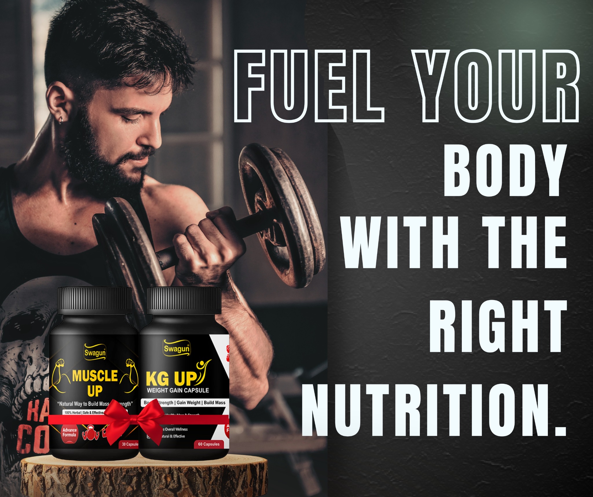 Swagun Ayurveda Facebook ad: From Skinny to Strong, Start Today