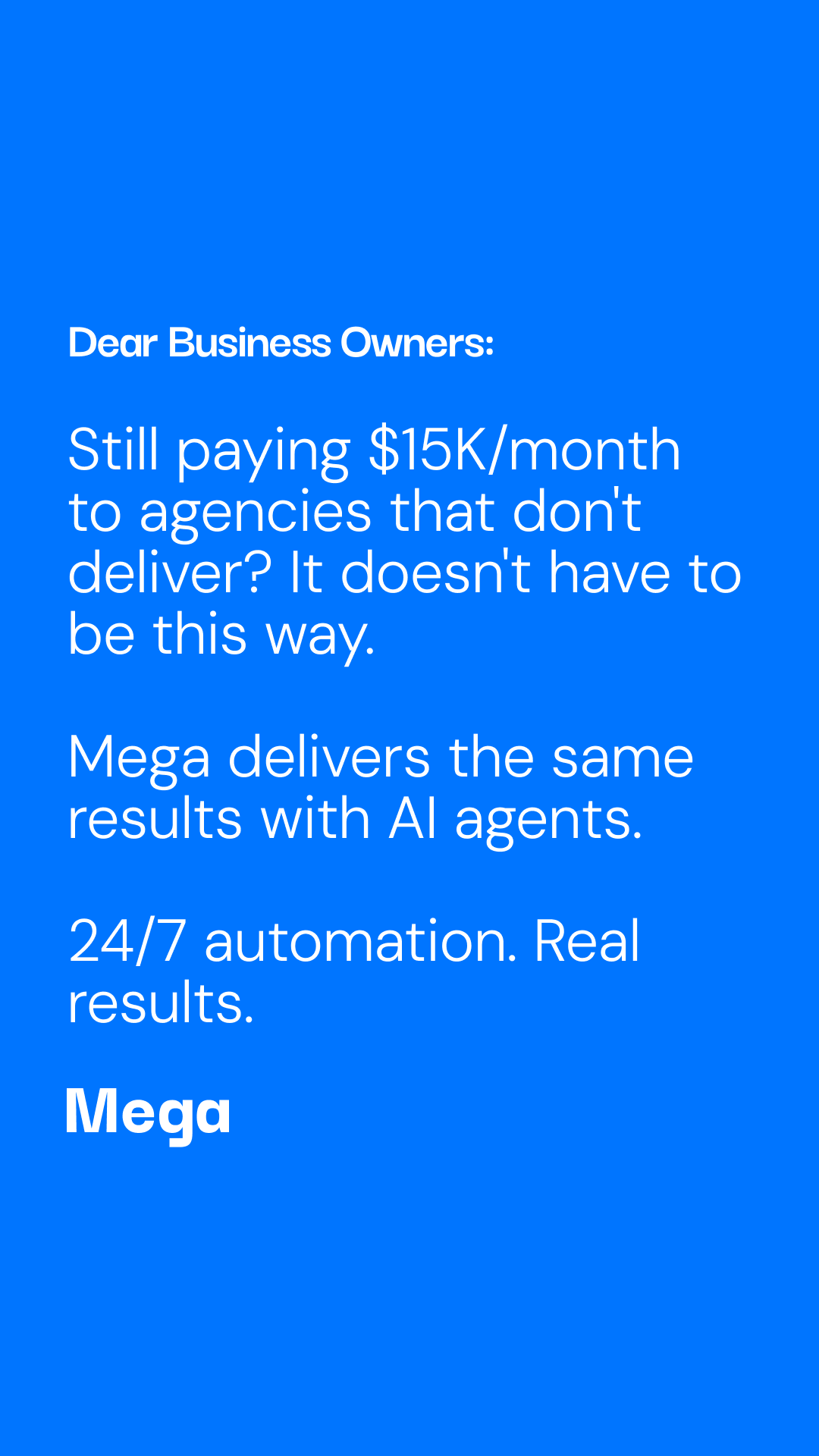 MEGA AI Facebook ad