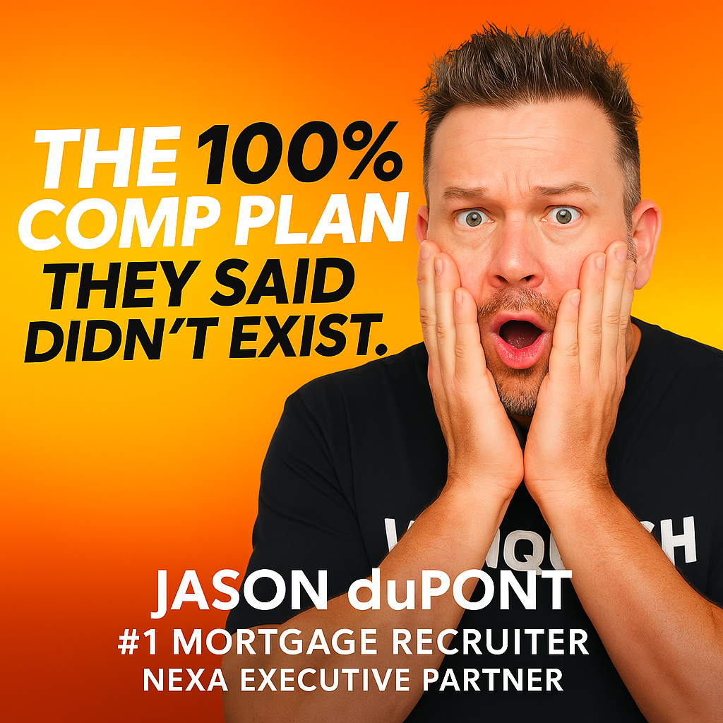 Jason DuPont, NMLS 1563078 Facebook ad: LOs: 275 BPS + ZERO SPLITS