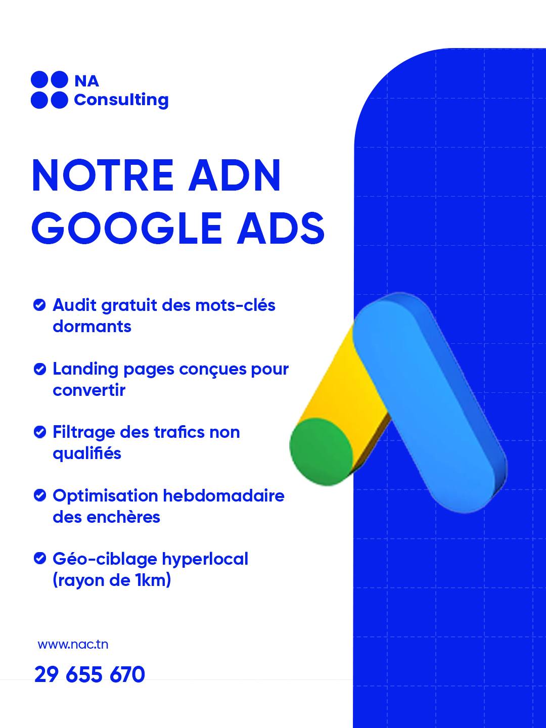 NA Consulting Facebook ad: Stratégies digitales gagnantes