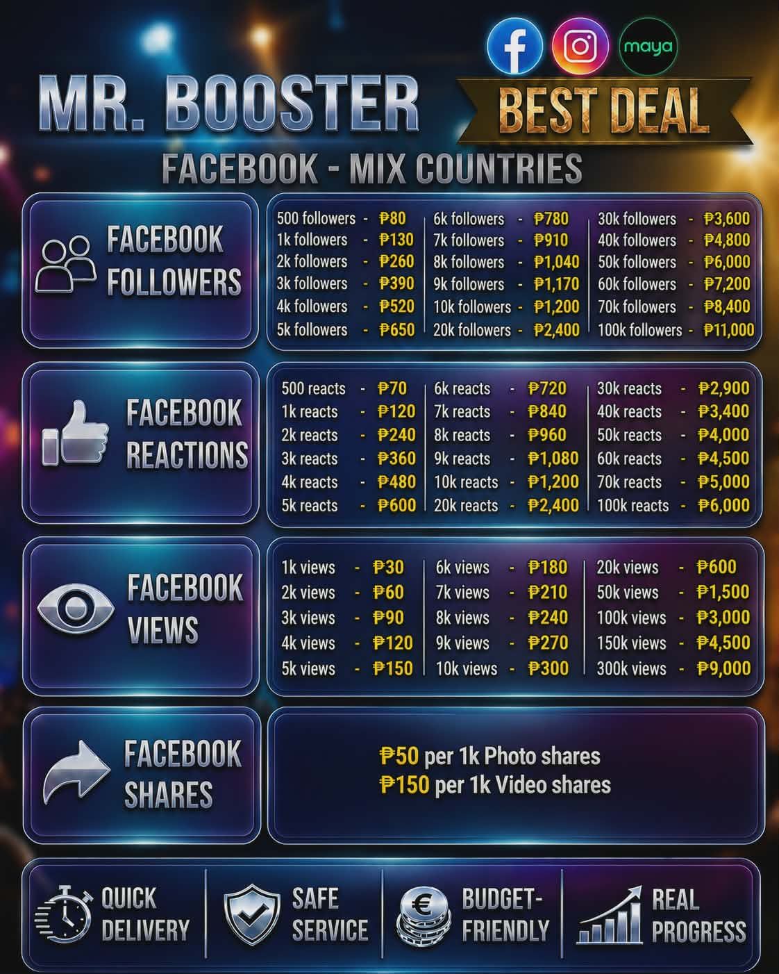 Mr. Booster Facebook ad