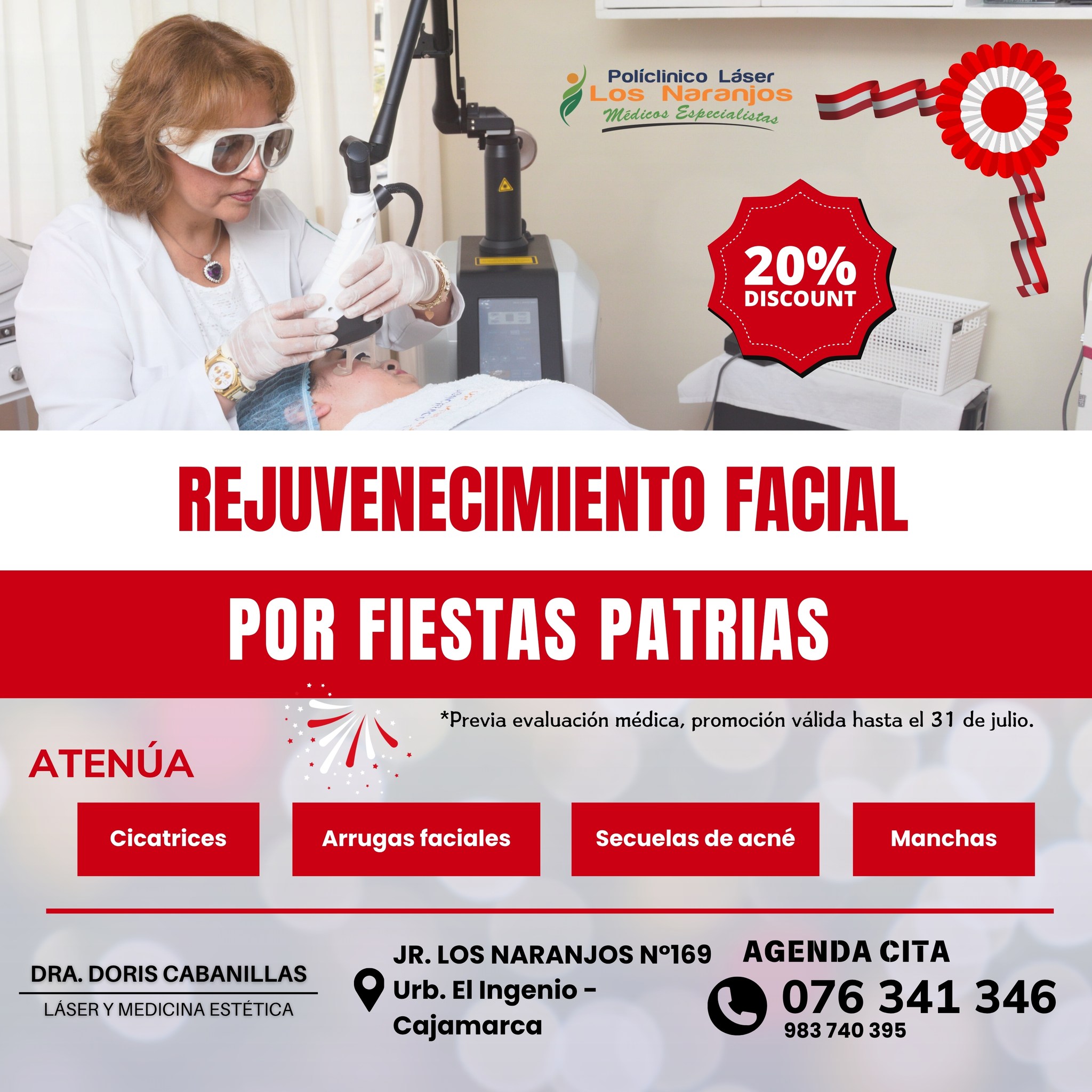 Policlínico Láser Los Naranjos Facebook ad: CAMPAÑA DE MEDICINA ESTÉTICA - CAJAMARCA