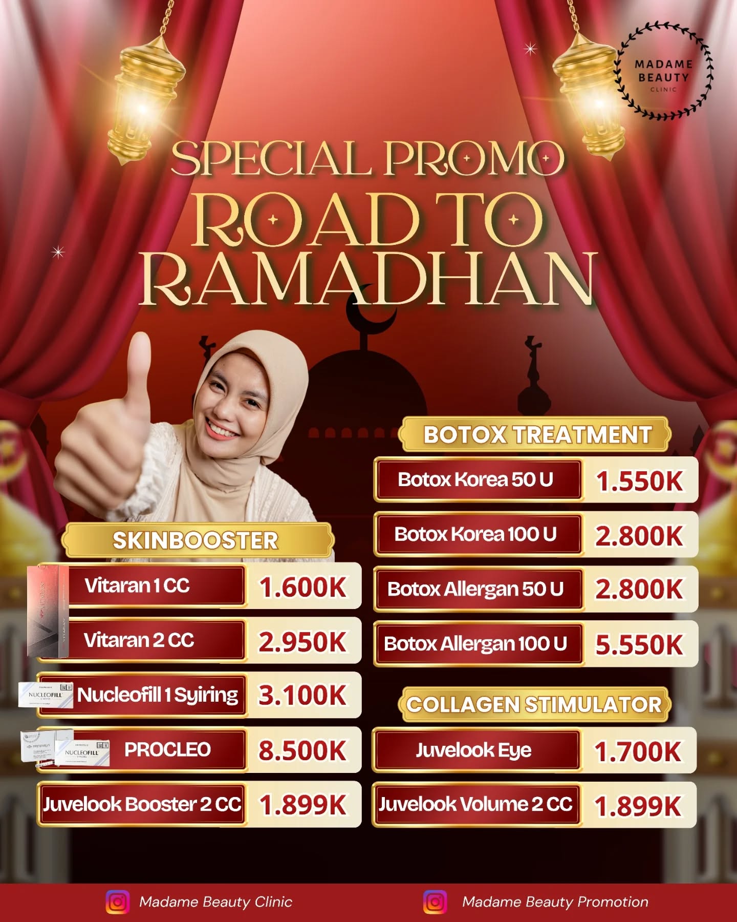 Madame Beauty Clinic Facebook ad: PROMO DIPERPANJANG