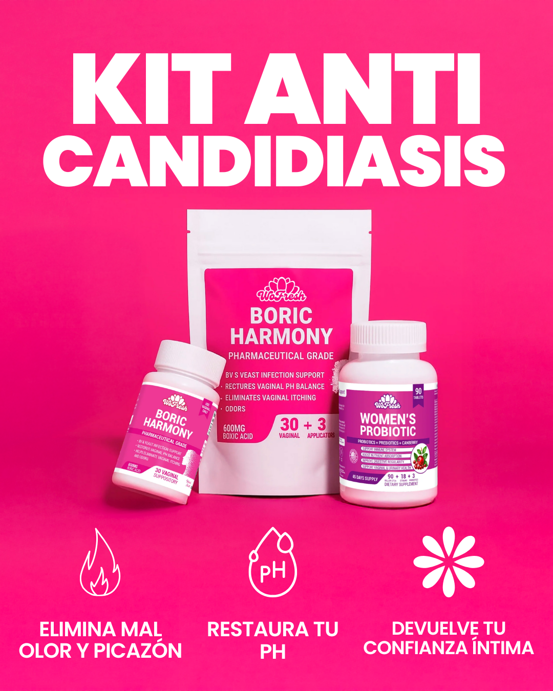 Suplevitaminas Facebook ad: Apoya el equilibrio natural del pH vaginal