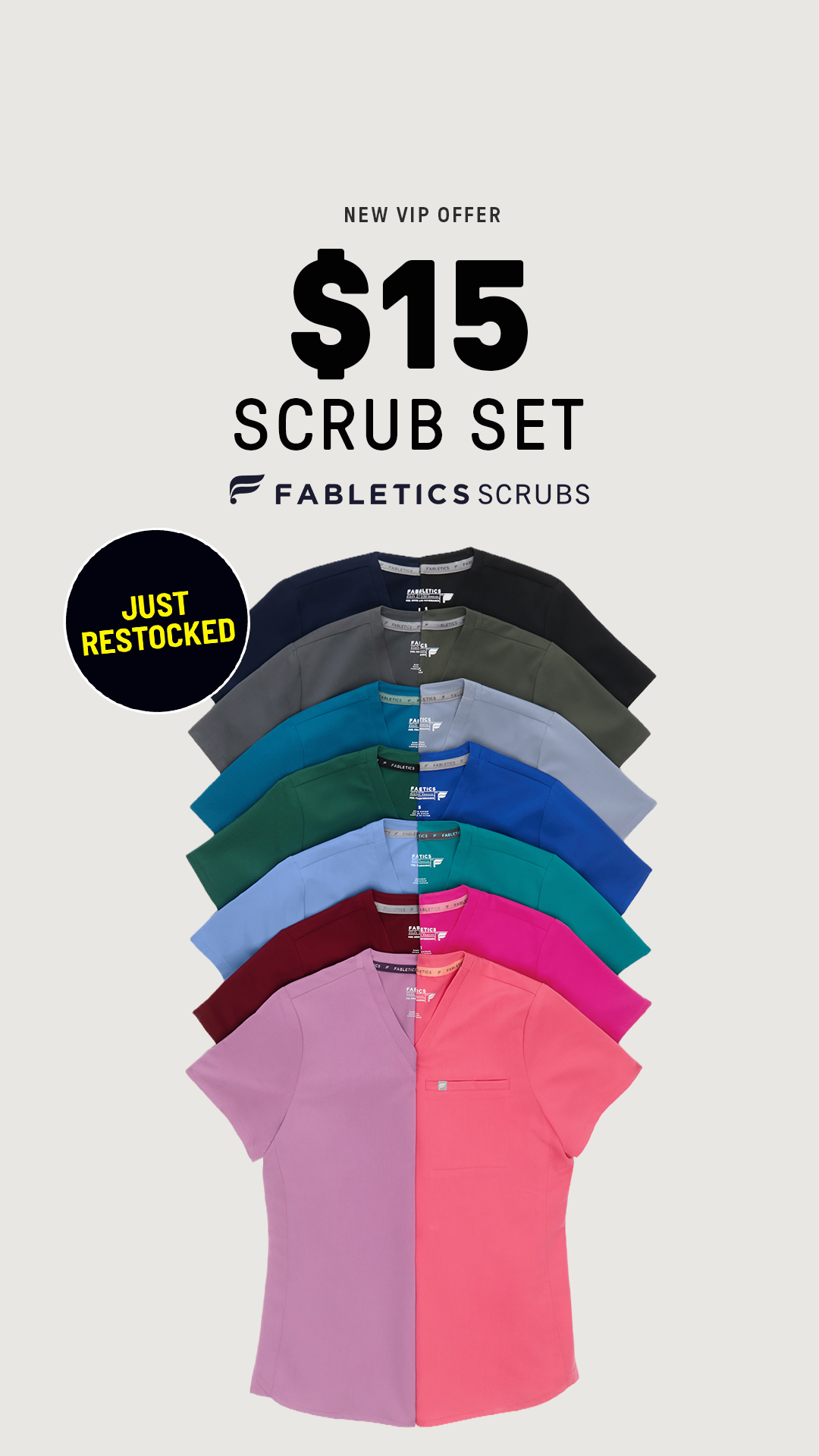 Fabletics Scrubs Facebook ad