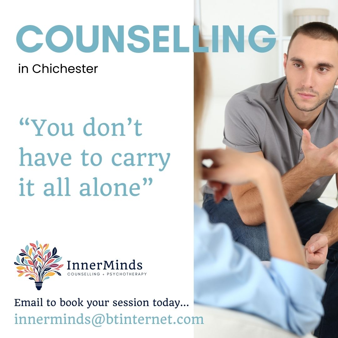 InnerMinds Counselling + Psychotherapy Facebook ad: Life feels heavy sometimes.