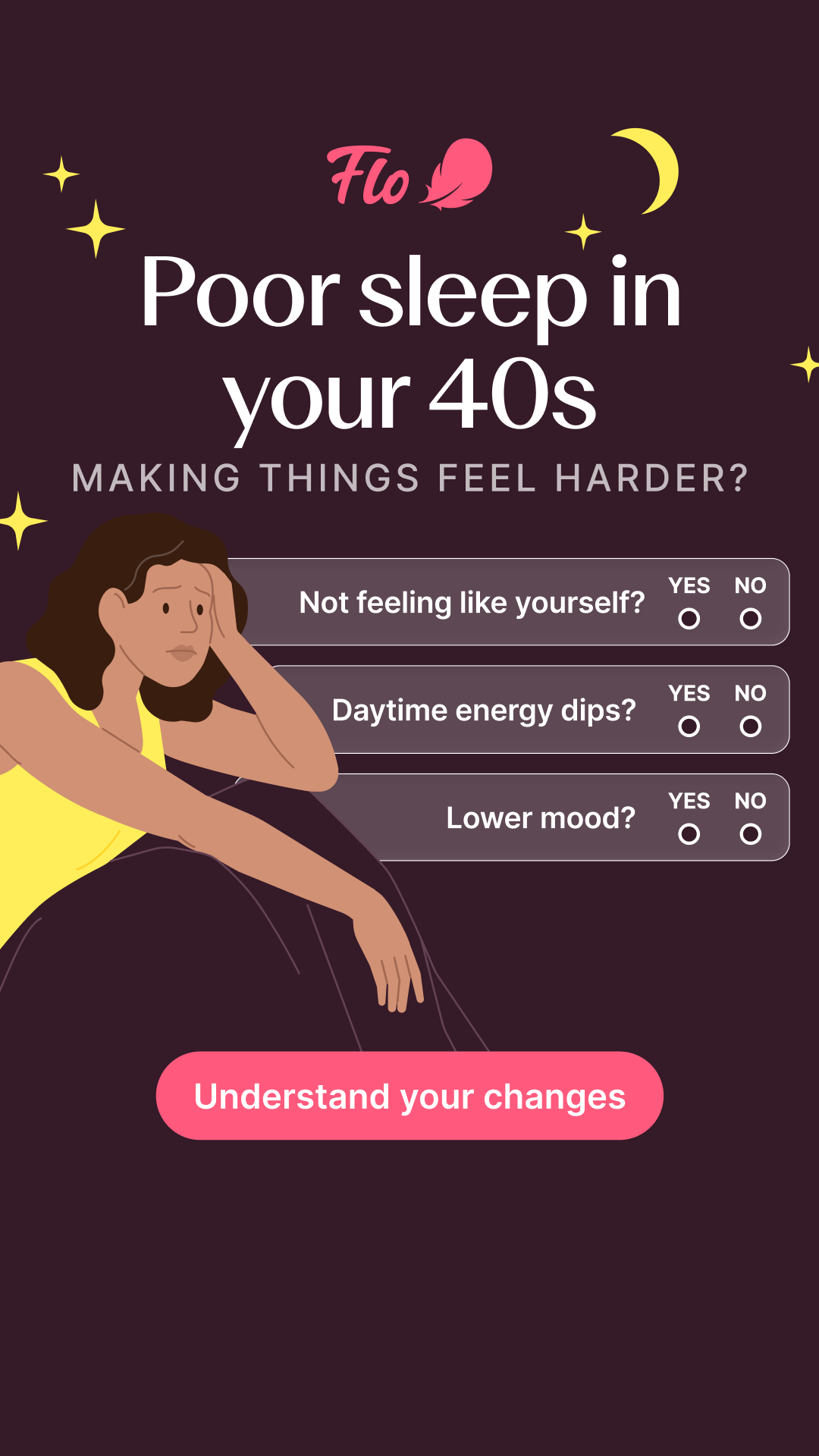 Flo Health App Facebook ad: Try Flo and never look back