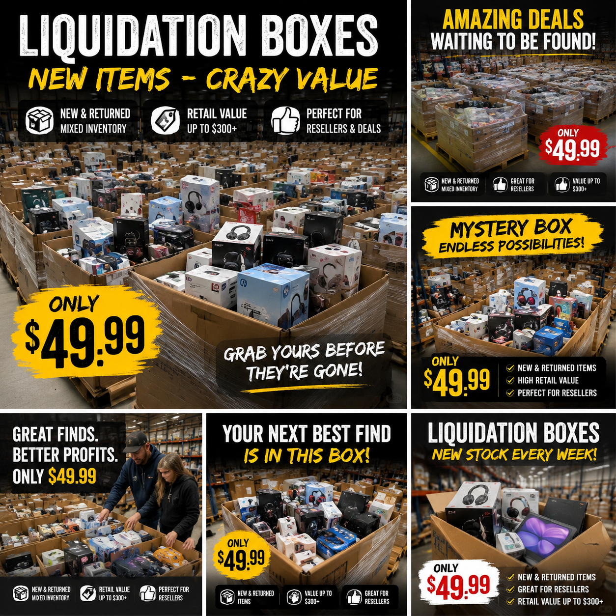 Lucky BulkBox Facebook ad: FLIP INVENTORY. HAVE FUN.
