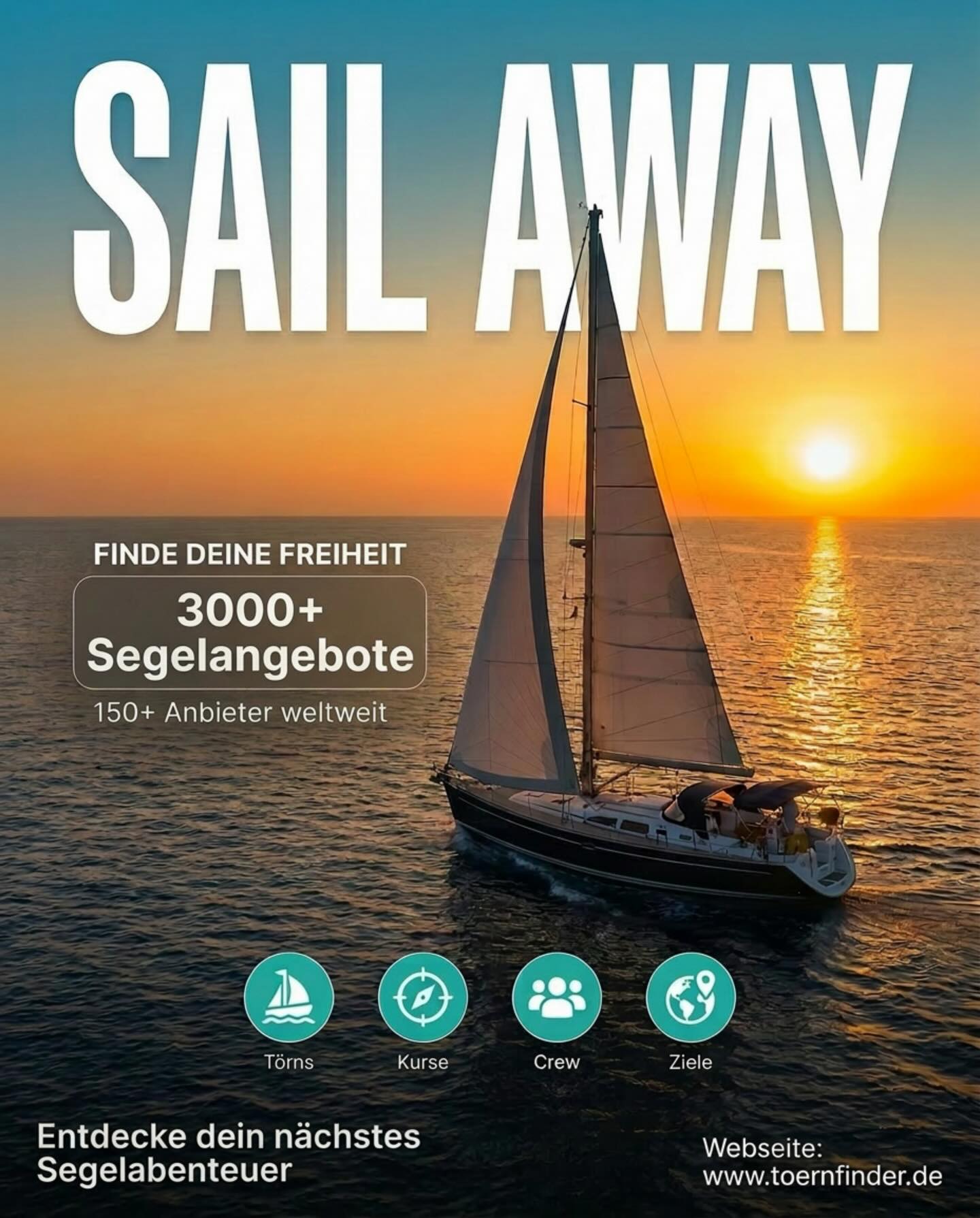 Toernfinder.de Facebook ad: Mitsegeln weltweit: Segeltörns, Segelreisen und…