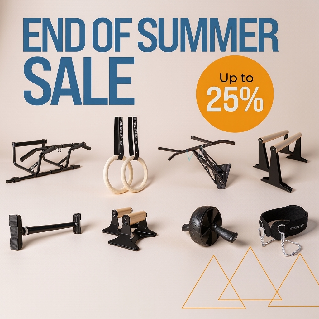 Pullup & Dip Facebook ad: End of Summer SALE: Save up to 25%