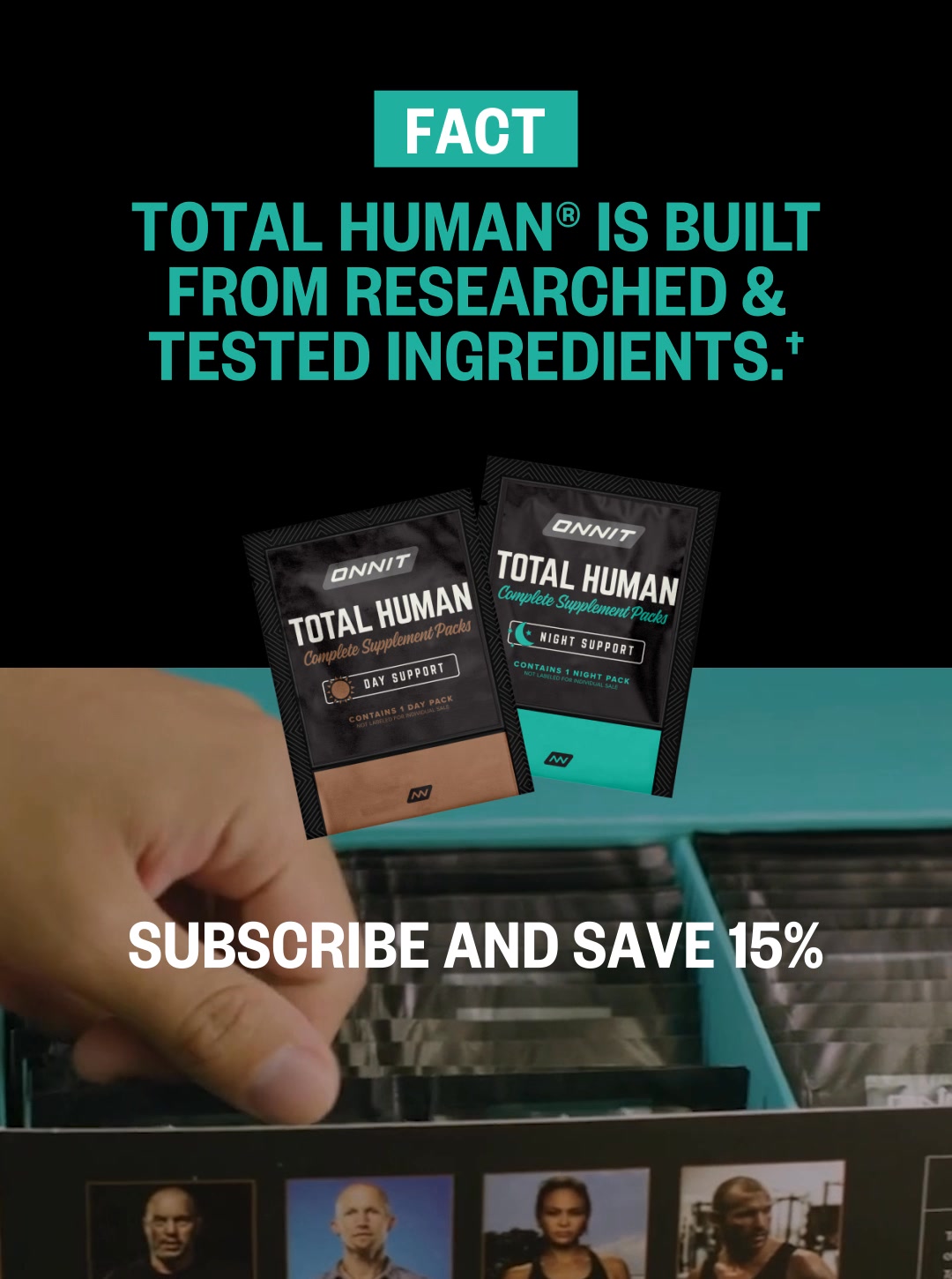 Onnit Facebook ad: Subscribe & Save 15%