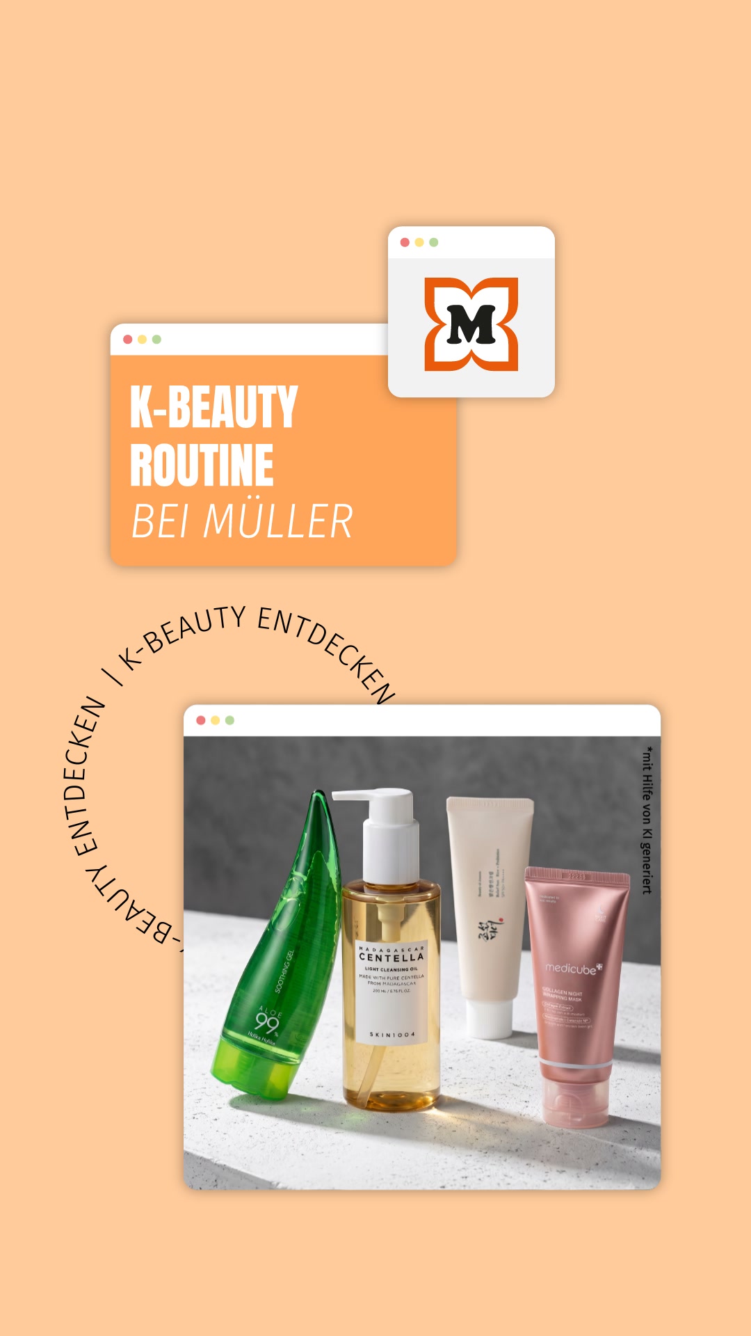 Müller Beauty Facebook ad: Deine 4 K-Beauty Essentials für reine & geschützte…