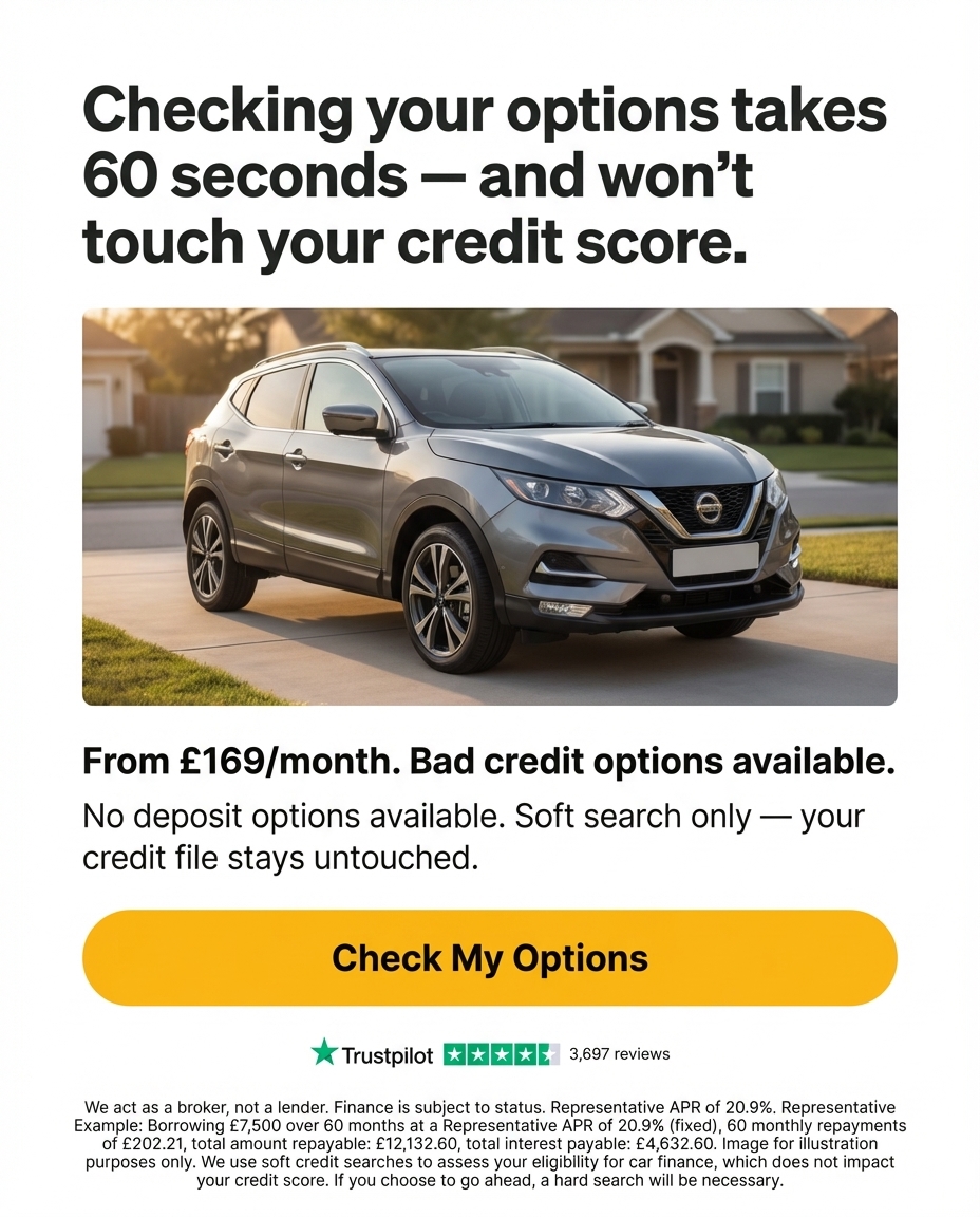 Happy Car Credit Facebook ad: From £169/month. Bad credit options available.
