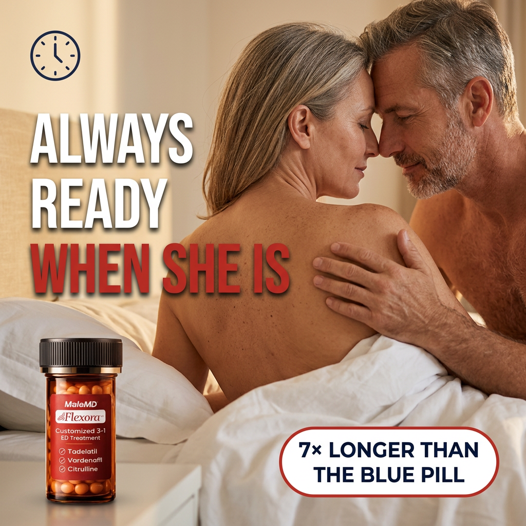 Vitality Today UK Facebook ad: Goodbye Blue Pill. Always Ready.