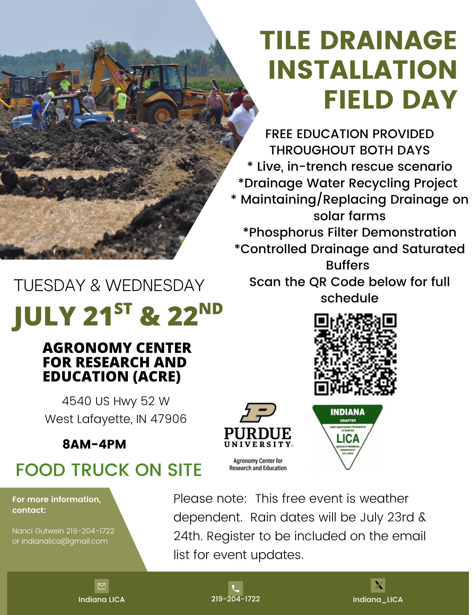 Indiana LICA Facebook ad: INLICA Drainage Tile Field Day