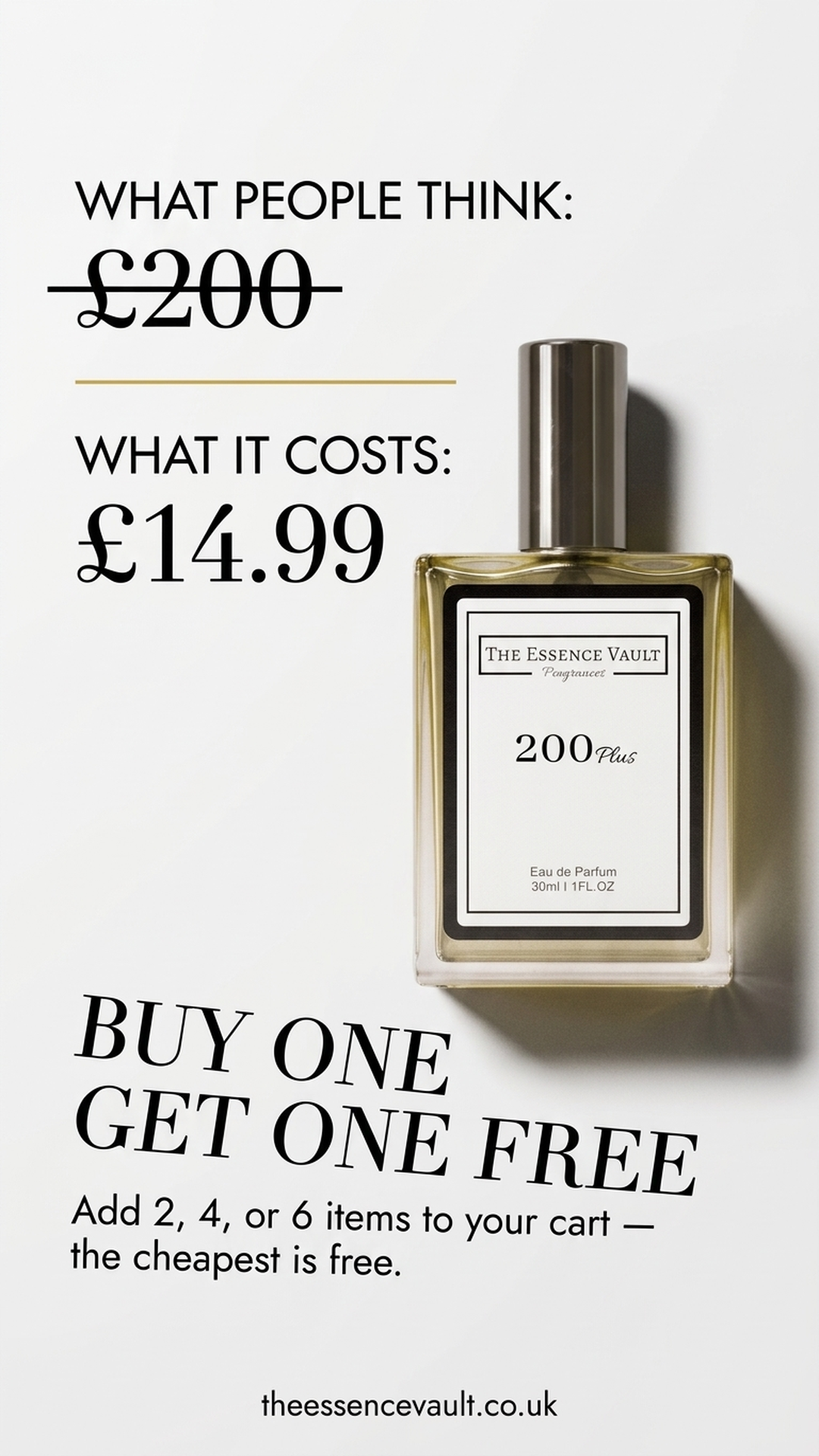 The Essence Vault Facebook ad from Mar 26, 2026