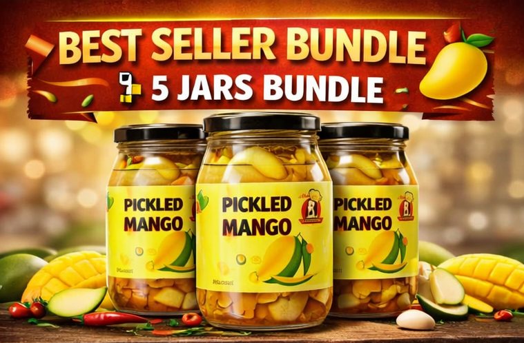 Maria's Comfort Food Facebook ad: **PICKLED MANGO BUNDLE PROMO!**