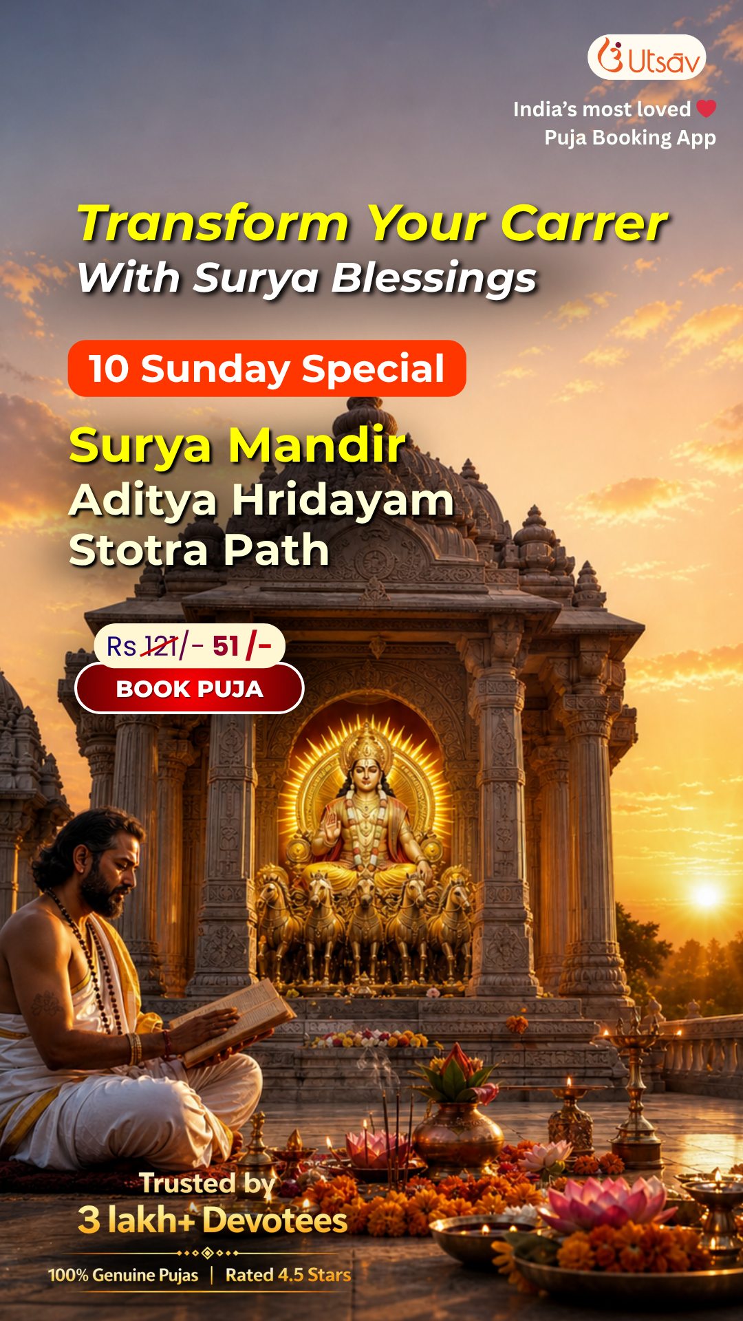 Utsav App : India’s most Loved  Puja Booking App Facebook ad