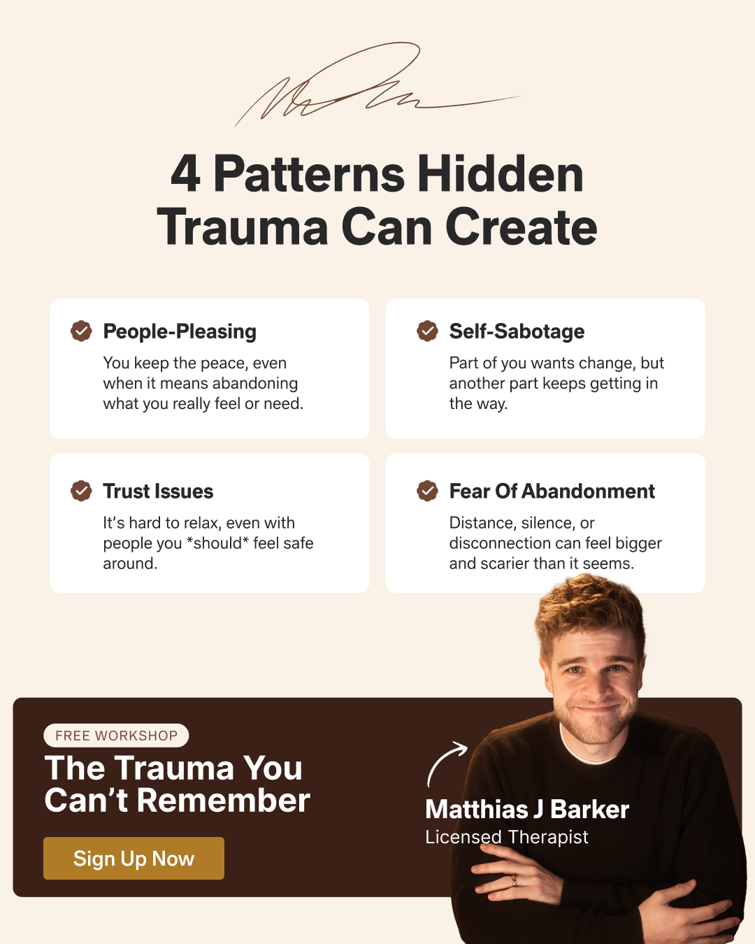 Matthias J Barker Facebook ad from Mar 27, 2026