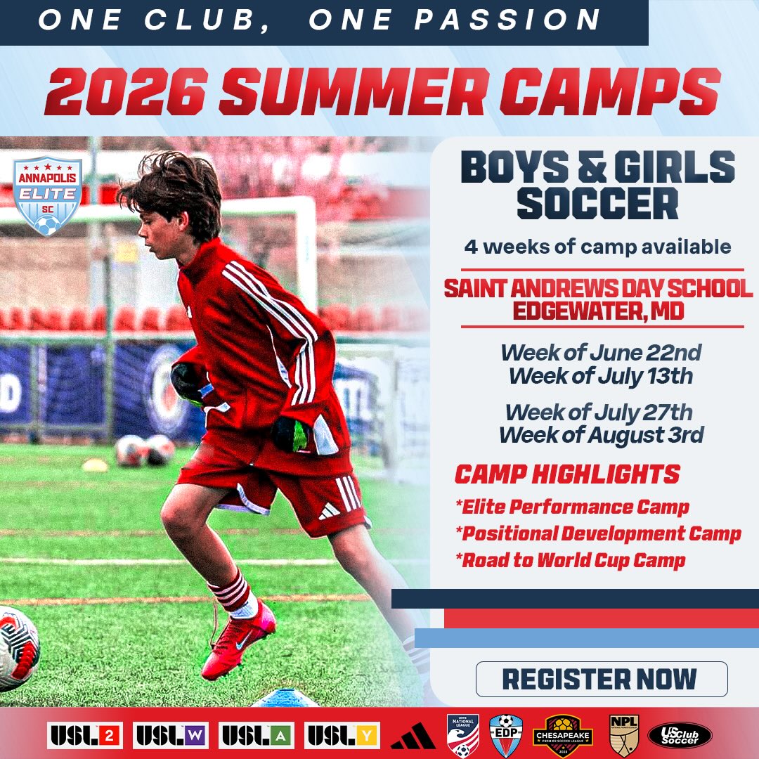 Annapolis Elite Soccer Club Facebook ad: This summer, Annapolis Elite is bringing an exciting…