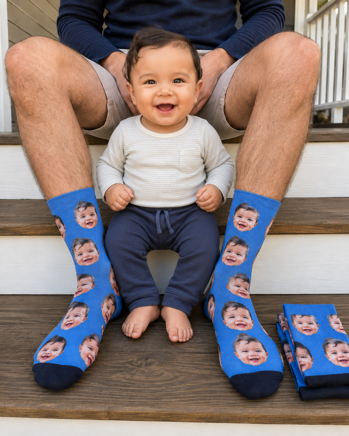Sockchen.de Facebook ad: Personalisierte Socken, jedes Gesicht auf Socken!