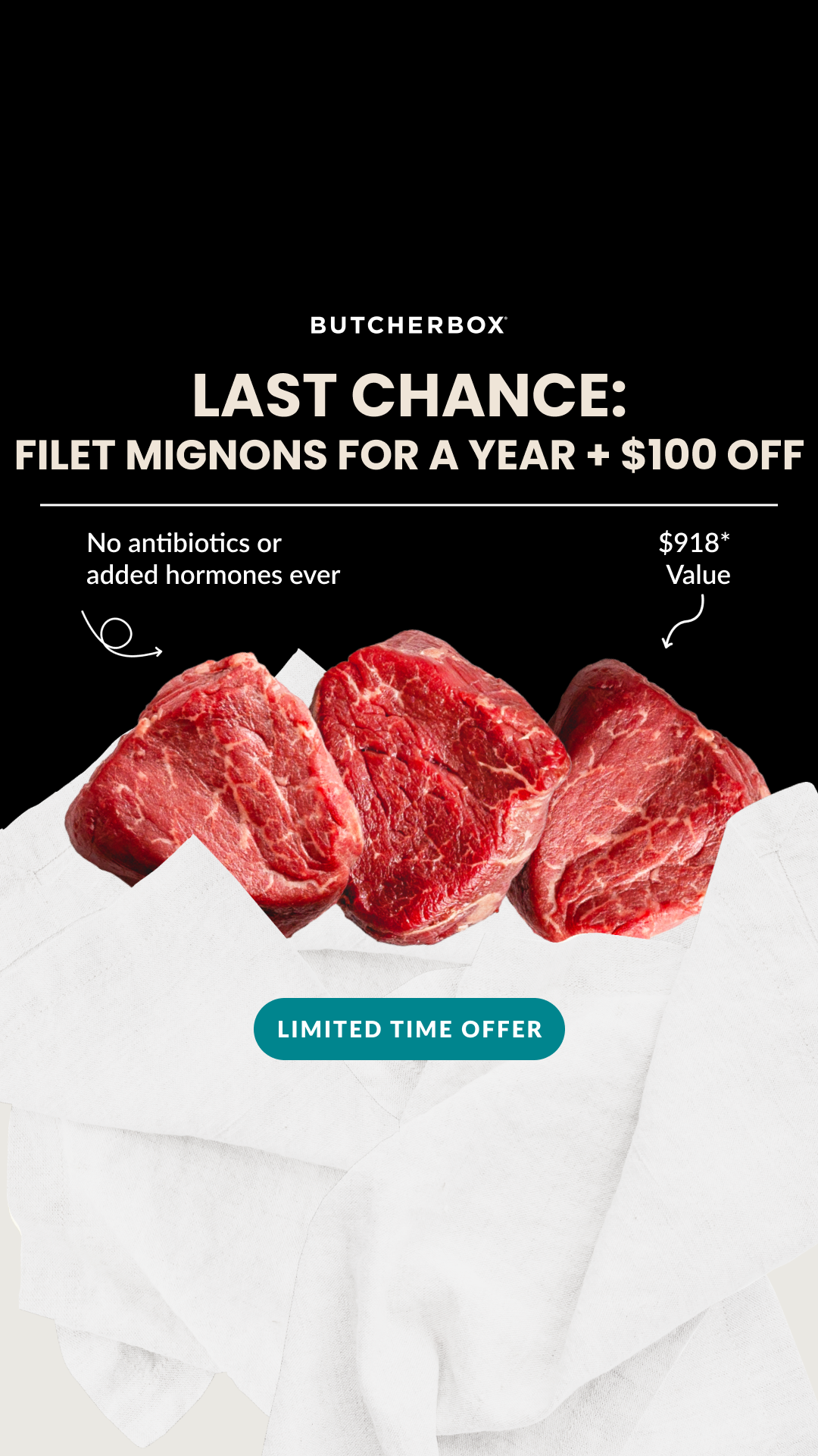 ButcherBox Facebook ad