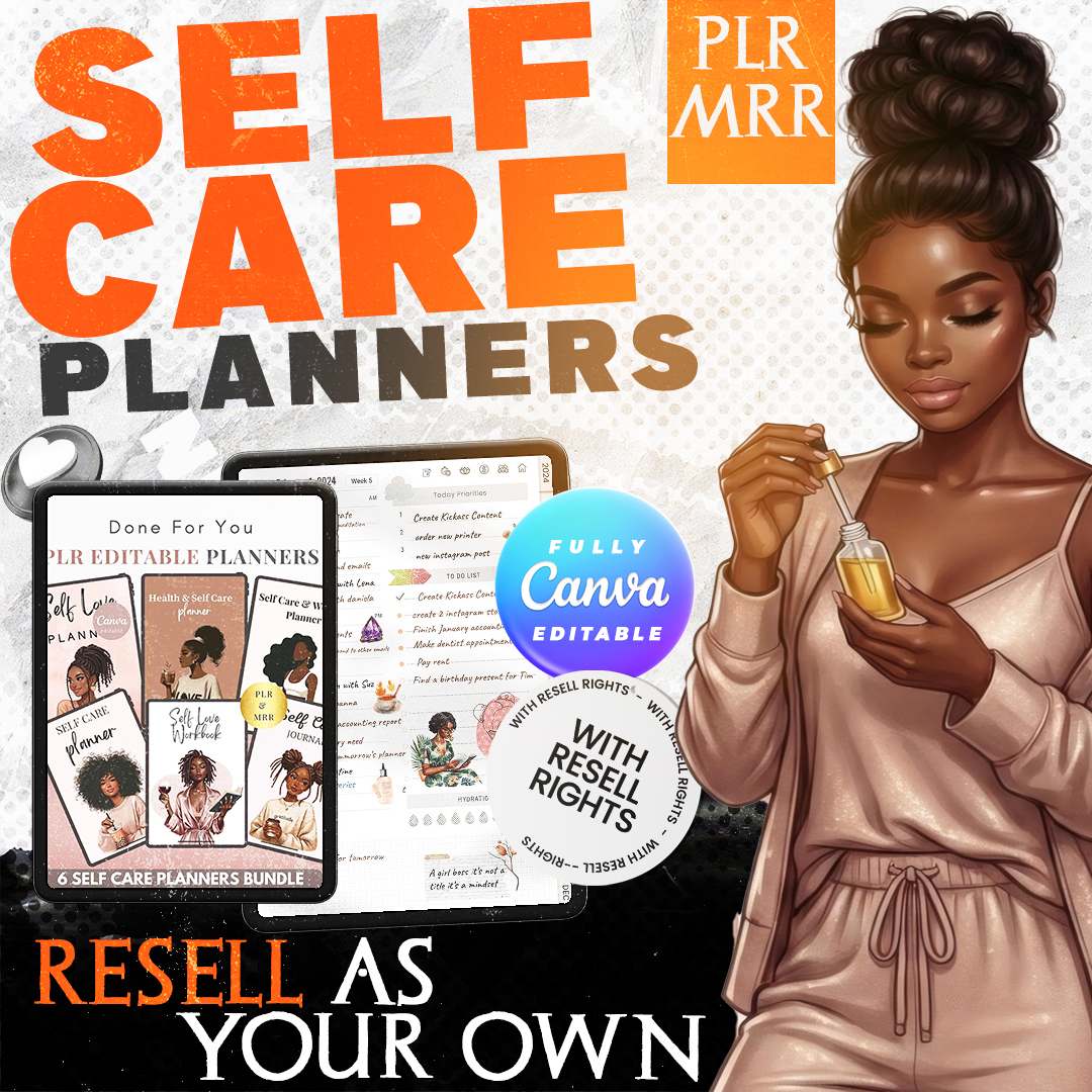 MelaninBrand Facebook ad: 330 Melanin Self-Care Planner with Resell Rights