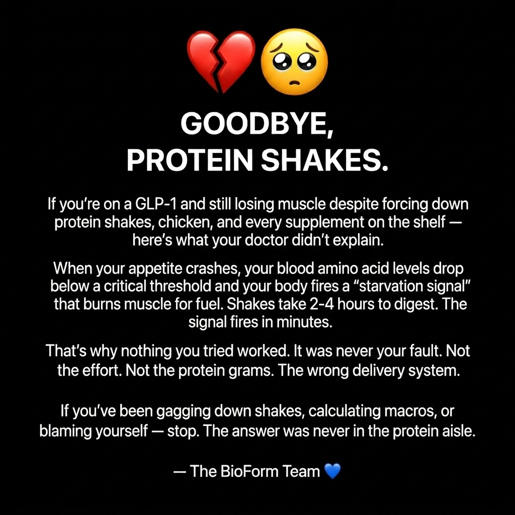 BioForm Facebook ad: Stop The Starvation Signal Eating Your Muscle