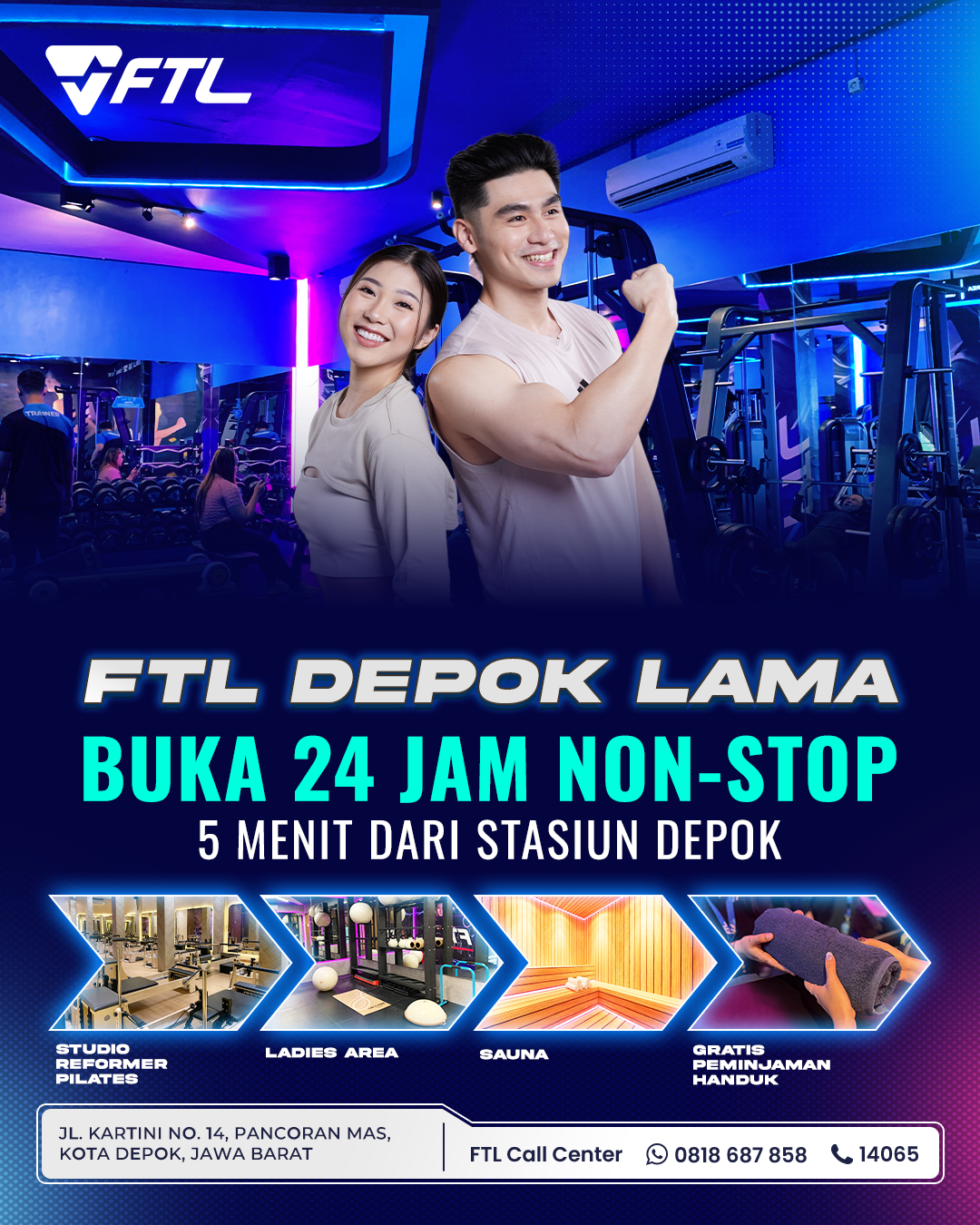 Faster Than Light Gym Facebook ad: Join hari ini, GRATIS MEMBERSHIP 2 BULAN
