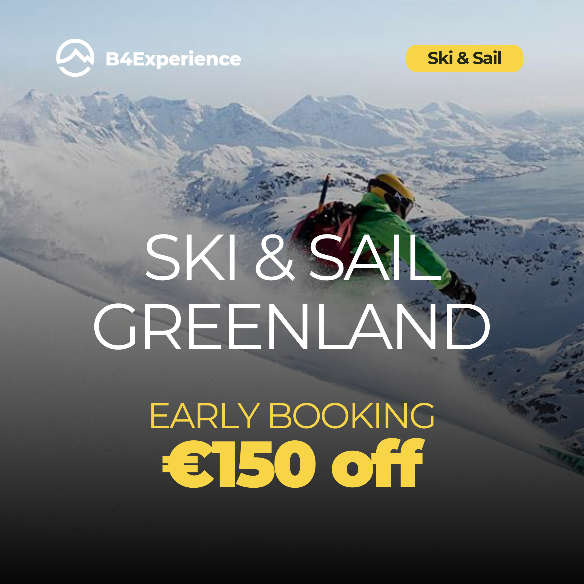 B4Experience Facebook ad: Book your ski trip now and secure the…