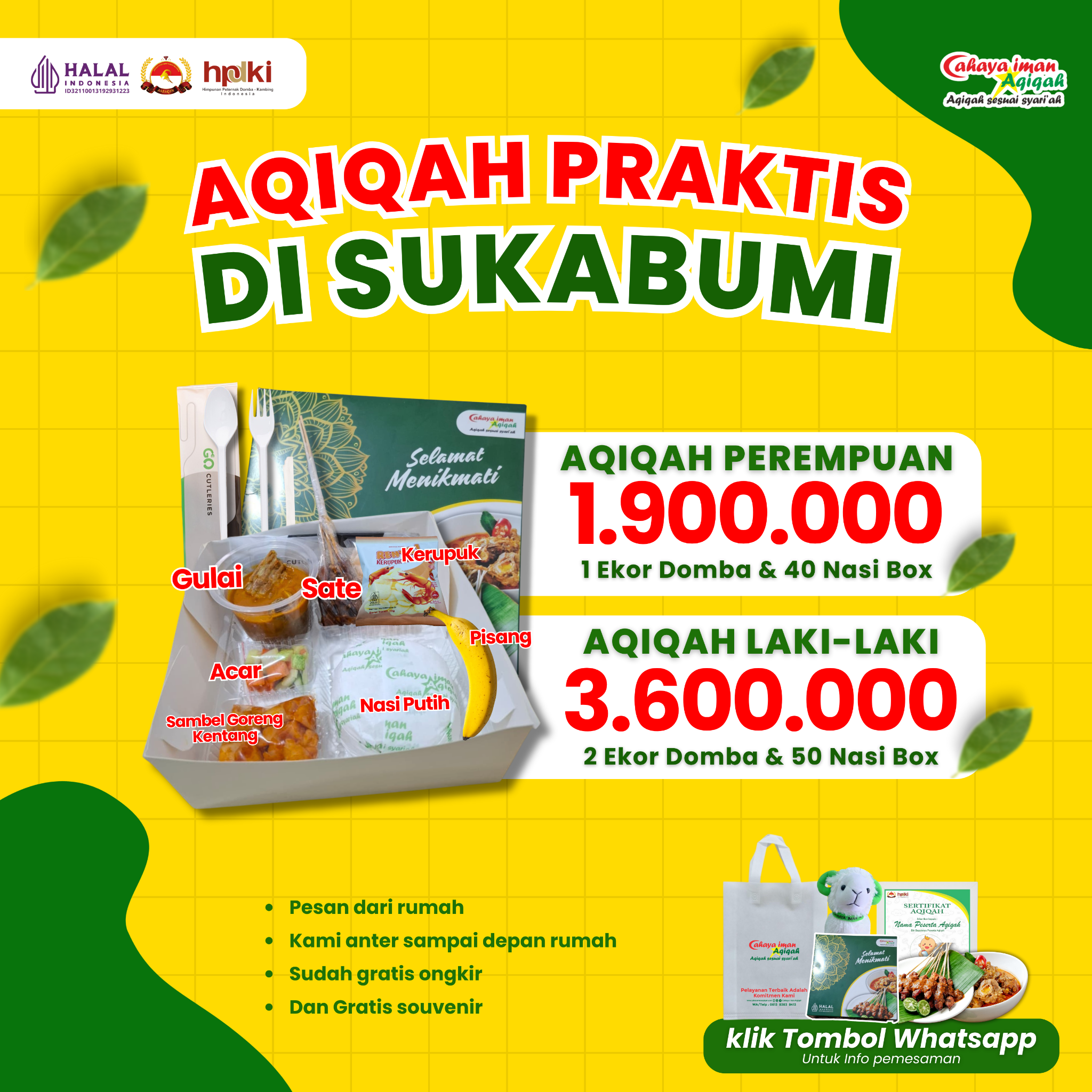 Cahaya Iman Aqiqah Sukabumi Facebook ad: Mari mengobrol bersama kami