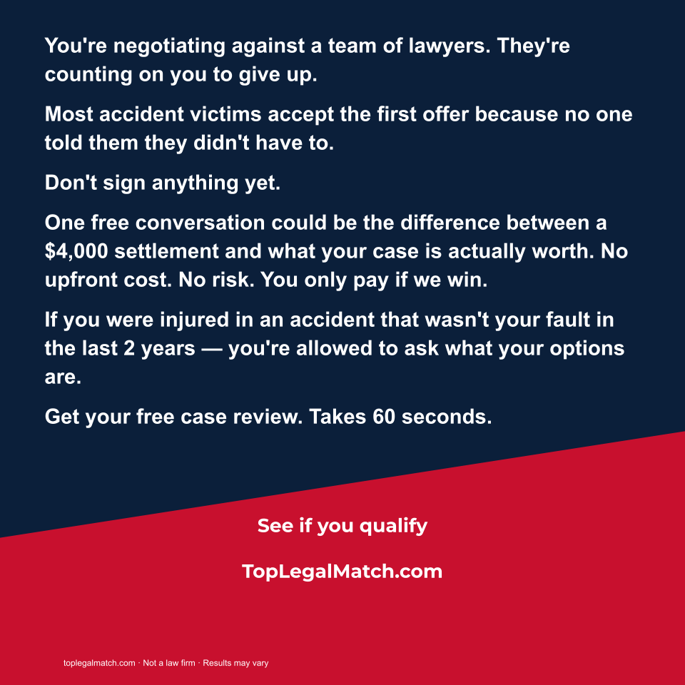 Top Legal Match Facebook ad: Accident Victim? You Have Rights.