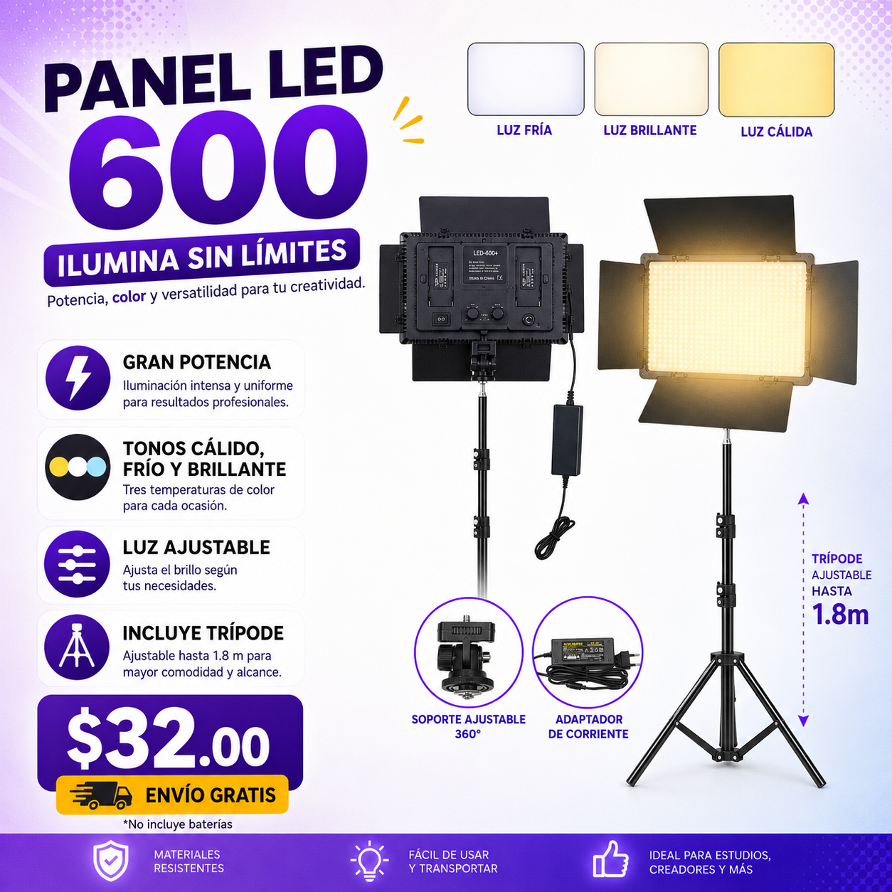 Tecno Gadget El Salvador Facebook ad: ¡La iluminación perfecta para crear contenido como todo…