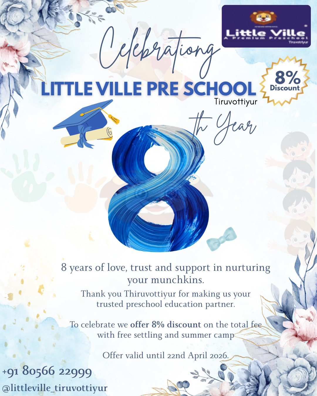 Little Ville Thiruvottiyur Facebook ad: Admissions Open for 2026 Give Your Child a Strong & Happy…