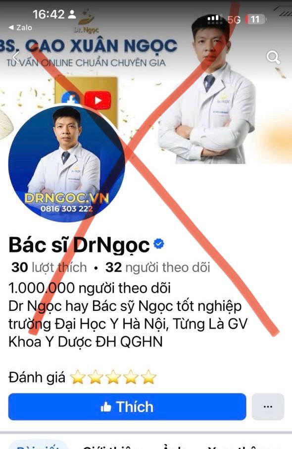Dr Ngọc Facebook ad: Cảnh báo kênh giả mọi người cẩn thận…