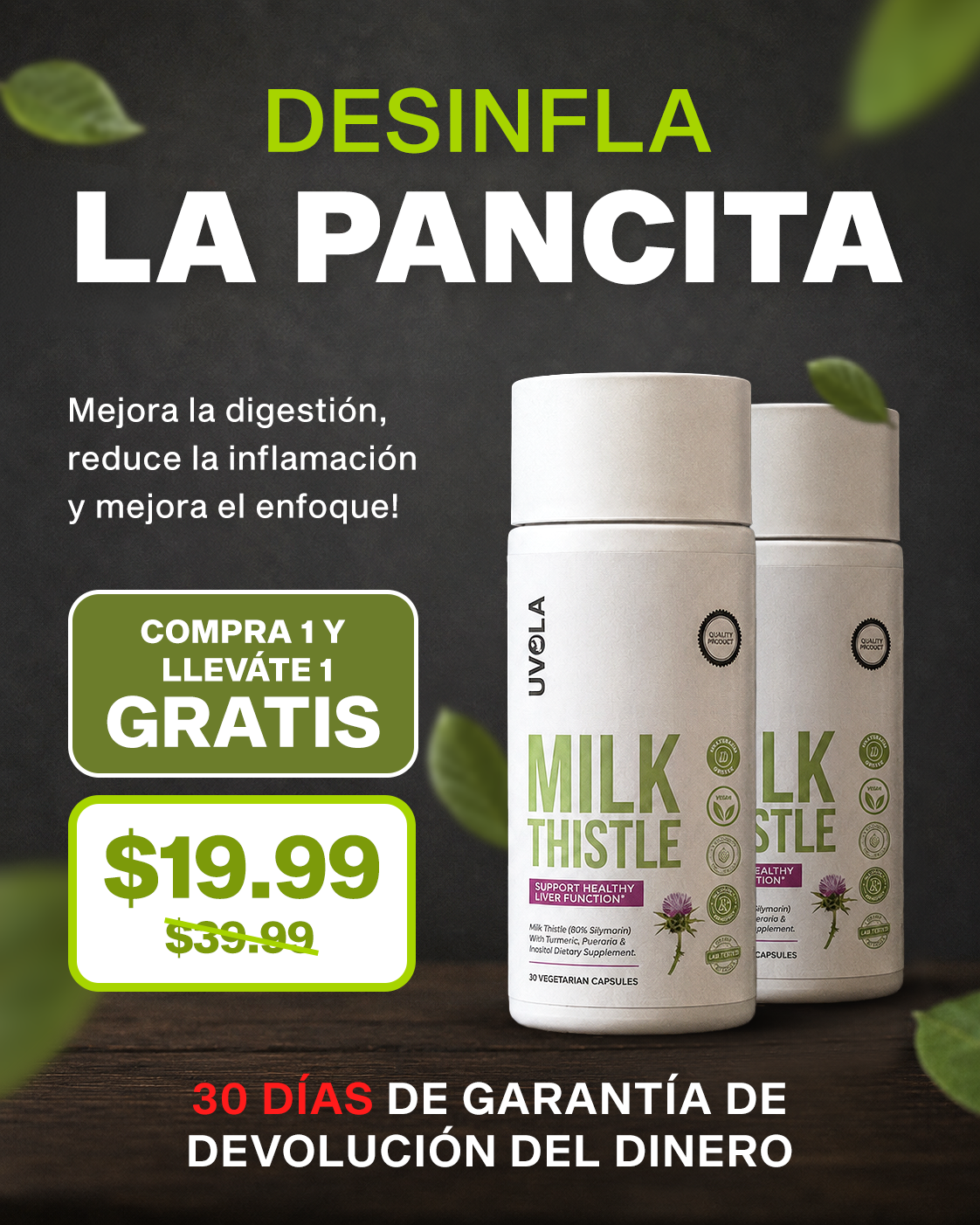 Uvola Supplements Facebook ad: Despierta el verdadero potencial de tu cuerpo
