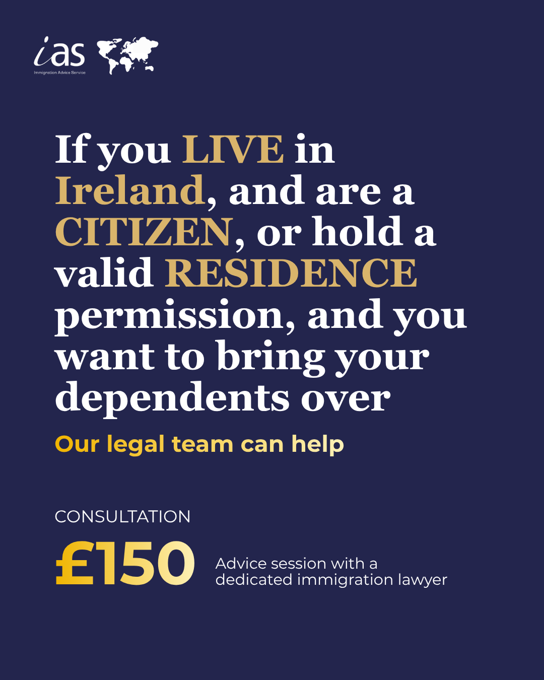 Immigration Advice Service Ireland Facebook ad: Bring Family to Ireland with Ease