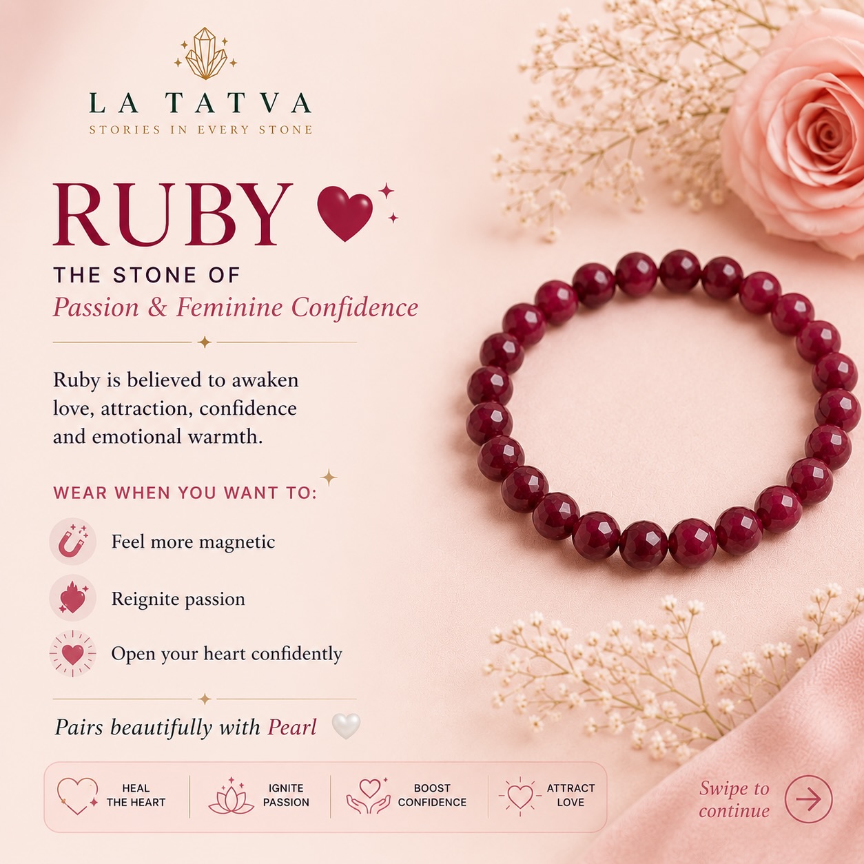 Latatva Jewels Facebook ad: Ruby & Pearl Energy Combo