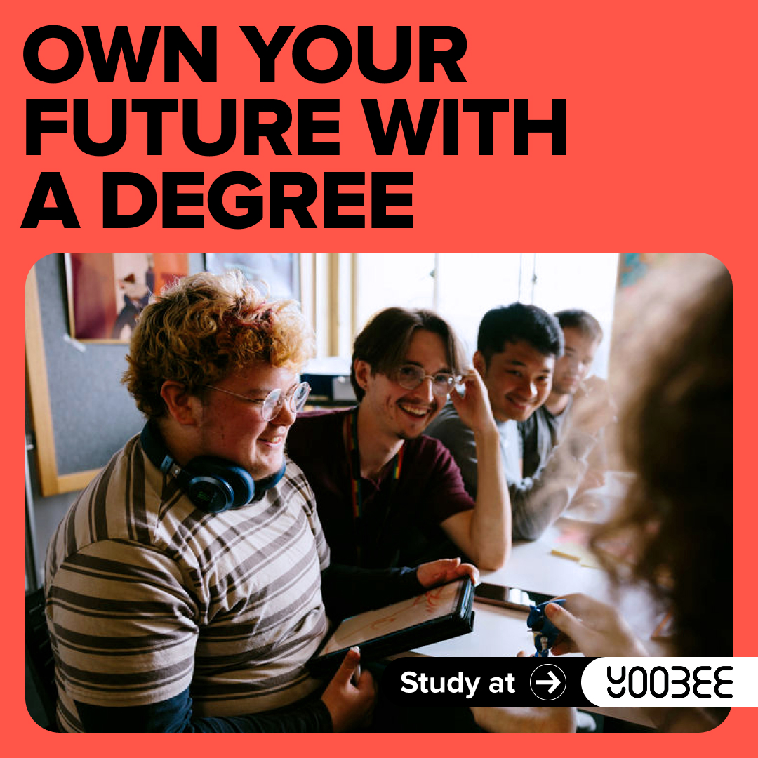 Yoobee College of Creative Innovation Facebook ad: 1st year scholarships available